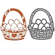 Plantillas de troqueles de corte de acero al carbono con cesta de huevos de Pascua PW-WG94262-01-1