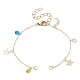 Realizzazione di braccialetti con catena a maglie in ottone con stella e luna AJEW-JB01150-33-1
