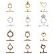 PandaHall 120 Sets 12 Style 4 Assorted Colors Tibetan Alloy Toggle TBar Clasps Findings Jewelry Making TIBE-PH0004-04-2
