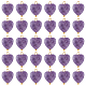 Superfindings 30 個ナチュラルハートストーンペンダントヒーリングラブストーンチャームゴールデントーン真鍮ループ紫色のアクセサリー用 diy ネックレスジュエリーメイキング  穴：1.5mm FIND-FH0004-65-1