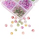 400 pièces 10 couleurs brins de perles de verre peintes à la bombe givrée GLAA-CJ0001-39-3