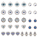 DICOSMETIC 32Pcs 8 Styles Evil Eye Charms Flat Round Eye Charms Rhinestone Hand Charms Evil Eye Tree Charms Alloy Enamel Heart Charms for DIY Jewelry Making Valentine's Day PALLOY-DC0001-24-1