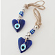 Heart with Evil Eye Glass Pendant Decorations EVIL-PW0002-02-2