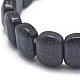 Synthetic Blue Goldstone Beads Stretch Bracelets BJEW-G617-06A-02-3