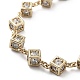 Bracelet chaîne à maillons cubiques en laiton avec zircons cubiques transparents BJEW-G690-01G-2