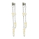 Orecchini a perno pendenti con nappe con perline di perle naturali EJEW-JE05514-02-1
