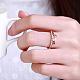 Word Love Real Rose Gold Plated Brass Cubic Zirconia Rings for Women RJEW-BB05427-RG-5