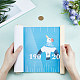 CREATCABIN Ocean Growth Chart Canvas Height Measurement Chart Ruler Wood Frame Hanging Removable Cartoon Lighthouse Ship Wall Rulers Rectangle for Home Living Room Decoration Nursery Decor Gift Blue AJEW-WH0165-69A-3