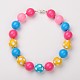 Chunky Round Bubblegum Acrylic Beads Necklaces NJEW-JN00708-03-1