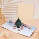 長方形の3dクリスマスツリーは紙のグリーティングカードをポップアップします  封筒付き  クリスマスの日の招待状  クリスマスツリー模様  150x150x4.5mm AJEW-WH0289-25-7