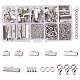PandaHall Elite Silver Jewelry Finding Sets with Mixed Sizes Iron Ribbon Ends FIND-PH0003-01P-1