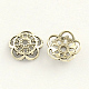 5-Petal Tibetan Style Zinc Alloy Flower Bead Caps TIBEB-R062-015-1