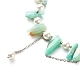 Collier de perles d'amazonite naturelle et de perles de coquillages pour fille femmes NJEW-TA00010-4