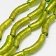 Perles tube de torsion à la main en forme de feuille d'or de Murano brins FOIL-L006-M-2