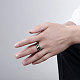 Fashionable 316L Titanium Steel Wide Band Rings for Men RJEW-BB07106-9-5