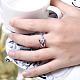 本物のプラチナメッキ真鍮チェコラインストーンの女性用婚約指輪  usサイズ8（18.1mm） RJEW-BB04897-8C-5