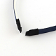 プレーンヘッドヘアヘアアクセサリープラスチックヘアバンド  歯付き  グログランリボン付き  ミッドナイトブルー  110~114x9~9.5mm OHAR-S187-01-3