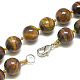 Natural Tiger Eye Beaded Necklaces NJEW-S405-12-2