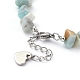 Bracelets en perles d'amazonite à fleurs naturelles BJEW-JB05258-02-3