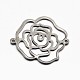 Brass Flower Rose Filigree Joiners KK-E639-03-2