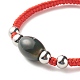 Natural Indian Agate Barrel Beads Cord Bracelet for Her BJEW-JB07045-05-4