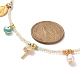 Collier pendentif vierge marie & arbre & mauvais œil alliage & laiton avec chaînes de perles de verre pour femmes NJEW-JN04289-4