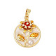 Латунные микро проложить кубического циркония подвески KK-U068-08G-02-1