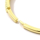 カラフルなキュービックジルコニアの長方形のヒンジ付きバングル  女性のための真鍮のアクセサリー  ゴールドカラー  内径：2x2-1/4インチ（5.15x5.75cm） BJEW-A136-08G-4