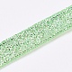 ポリエステルオーガンジーリボン  グリッターメタリックリボン  ラメリボン  春の緑  1/4インチ（6mm）  約25ヤード/ロール（22.86メートル/ロール） OCOR-WH0031-D16-2
