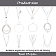 Anattasoul 18 piezas 18 estilo aleación bordillo y clip y cadena de espiga conjunto de collares NJEW-AN0001-43-7