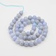 Natürliche blaue Spitze Achat runde Perle Stränge G-P070-15-4mm-2
