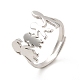 201 anello regolabile familiare in acciaio inossidabile per donna RJEW-F131-03P-1