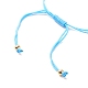 Bracciale in corda di agata naturale e trifoglio di ottone con perline BJEW-JB08366-04-5