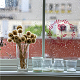 PVCウォールステッカー  窓や階段の家の装飾用  フラットラウンド  花柄  18x18x0.03cm  4個/セット DIY-WH0214-76A-03-7