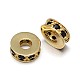 Flat Round Brass Micro Pave Cubic Zirconia Spacer Beads ZIRC-F009-31G-NR-1
