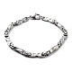 304 bracelet chaîne ovale avec maillons cœur en acier inoxydable BJEW-Z023-14P-1