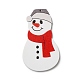 クリスマスレジンビッグペンダント  クリスマスパーティーの装飾用の不透明チャーム  雪だるま  54.5x31.5x2.5mm  穴：1.2mm RESI-K019-09H-2