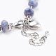 Faceted Natural Gemstone Beads Charm Bracelets BJEW-JB03295-4