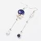 Lapis Lazuli and Tiger Eye Beads Bracelets and Earrings Jewelry Sets SJEW-JS00904-03-6