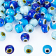 Nbeads 48pcs 3 colores hecho a mano mal de ojo perlas redondas LAMP-NB0001-85-4