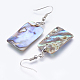 Abalone Shell/Paua Shell Dangle Earrings EJEW-P148-17-2