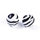 Zebra gestreift opak Acryl Ball Perlen für Halsketten stämmigen X-SACR-C020-44-2