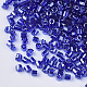 8/0 2.5~3x2.5カットガラスシードビーズ  六角  透明色光沢  ブルー  0.9mm  穴：15000mm  約{1}個/袋 SEED-S033-15A-05-2