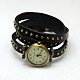 Fashionable Wrap Style Leather Roman Numeral watch Bracelets WACH-M054-07-1