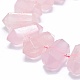 Granos naturales de abalorios de cuarzo rosa G-F715-035-3