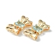 Brass Pave Cubic Zirconia Connector Charms KK-L208-01G-02-3