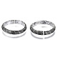 メンズ亜鉛合金カフフィンガー指輪  オープンリング  カドミウムフリー＆鉛フリー  テクスチャ  アンティークシルバー  サイズ9  内径：19mm RJEW-N029-010-1
