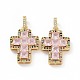 Brass Micro Pave Clear Cubic Zirconia Pendants ZIRC-F135-24G-02A-2