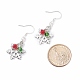 Baumelnde Ohrringe aus weihnachtlicher Schneeflockenlegierung mit Glasperlen EJEW-TA00077-3