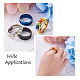 4pcs 4 colores ajustes de anillo de dedo acanalado de acero inoxidable STAS-TA0002-14B-8